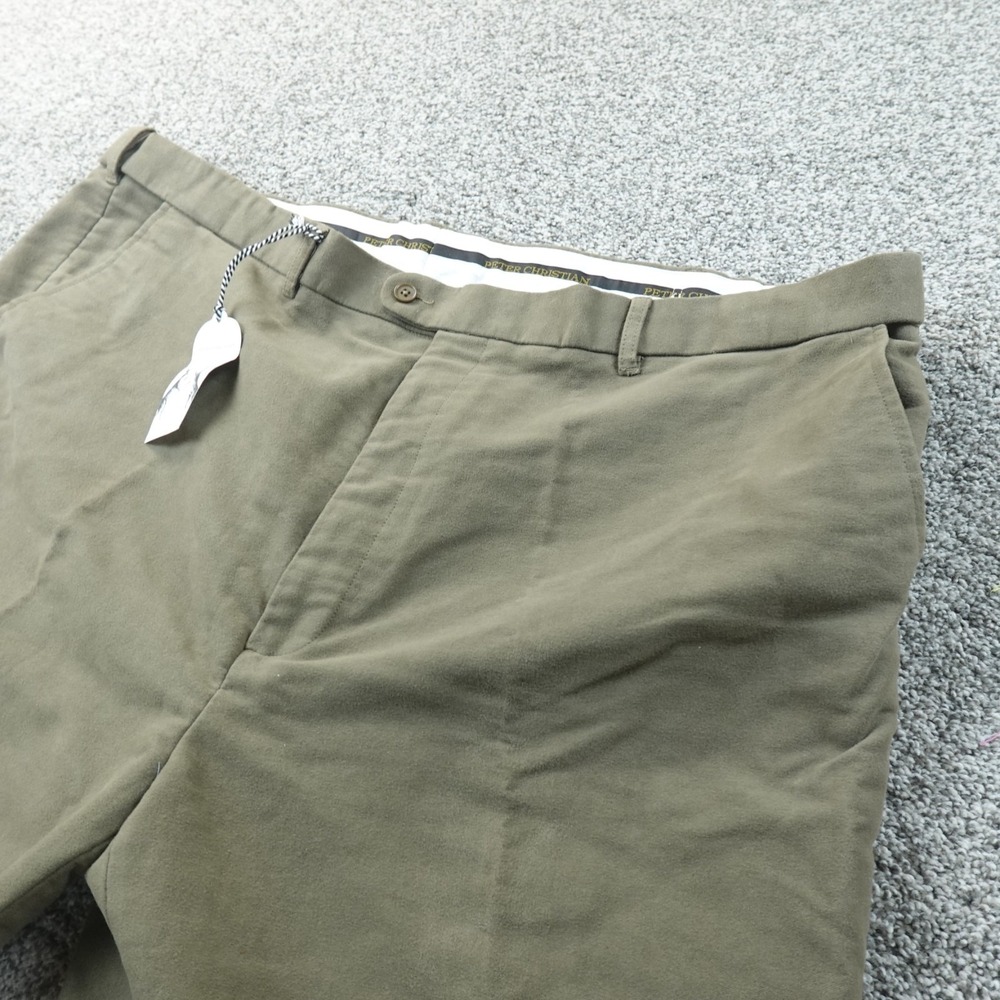 NEW Peter Christian Pants Mens 50X28 Brown‎ Tan Moleskin Chino Trouser Straight